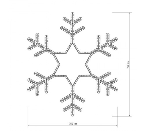 Фигура ARD-SNOWFLAKE-M4-750x750-324LED White (230V, 18W)  025307  Arlight