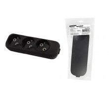 Колодка розеточная 3 гнезда 2П б/з 10А 250В черная серии "Народная"  SQ1806-0425  TDM