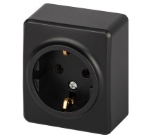 Розетка ЭРА Эксперт 11-2203-05 2P+E Schuko IP20 16A-250В ОУ Антрацит  Б0063008  ЭРА