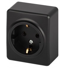 Розетка ЭРА Эксперт 11-2203-05 2P+E Schuko IP20 16A-250В ОУ Антрацит  Б0063008  ЭРА