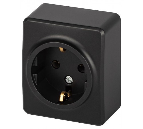 Розетка ЭРА Эксперт 11-2203-05 2P+E Schuko IP20 16A-250В ОУ Антрацит  Б0063008  ЭРА