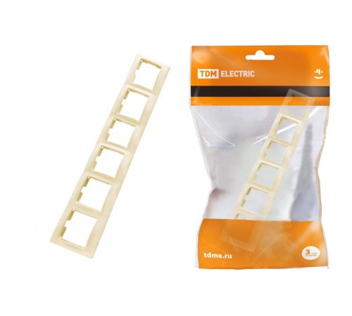 Рамка 6 постовая горизонтальная сл. кость "Таймыр"  SQ1814-0135  TDM