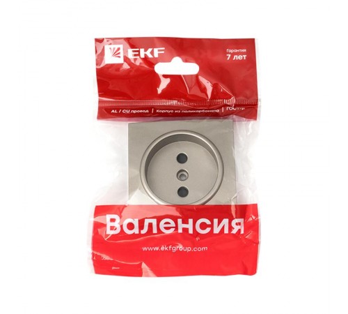 Валенсия лицевая панель розетки 1-местной б/з 10 А кашемир с защ. штор. EKF PROxima   ESR10-L-022-40   EKF