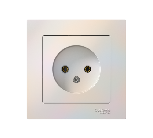 AtlasDesign Жемчуг Розетка без заземления, 16А, (в сборе с рамкой)  ATN000440  SE