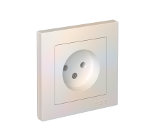 AtlasDesign Жемчуг Розетка без заземления, 16А, (в сборе с рамкой)  ATN000440  SE