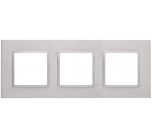 14-5203-03 Рамка на 3 поста, металл, Эра Elegance, алюминий+алюм  Б0034553  ЭРА