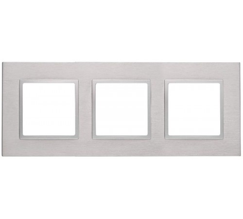 14-5203-03 Рамка на 3 поста, металл, Эра Elegance, алюминий+алюм  Б0034553  ЭРА