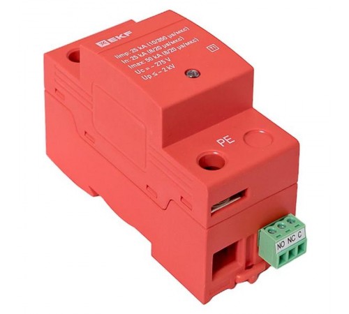 Устройство защиты от импульсных перенапряжений Класс 1 Iimp 25kA (10/350s) 1P  spd-t1-1p  EKF