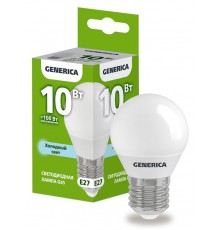 Лампа светодиодная G45 шар 10Вт 230В 6500К E27   LL-G45-10-230-65-E27-G  GENERICA