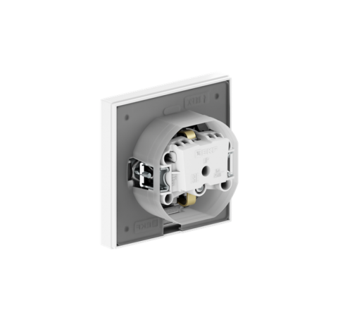 Механизм розетки, 16А, IP44, с заземлением, со шторками, c крышкой, белый Эпика EKF  UP1-SOW-111-44  EKF