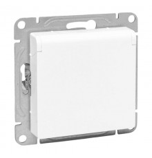 Механизм розетки, 16А, IP44, с заземлением, со шторками, c крышкой, белый Эпика EKF  UP1-SOW-111-44  EKF