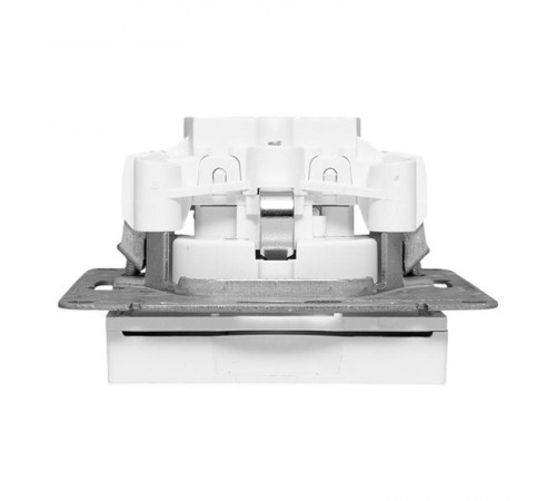 Механизм розетки, 16А, IP44, с заземлением, со шторками, c крышкой, белый Эпика EKF  UP1-SOW-111-44  EKF