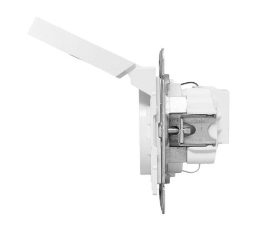 Механизм розетки, 16А, IP44, с заземлением, со шторками, c крышкой, белый Эпика EKF  UP1-SOW-111-44  EKF