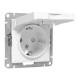 Механизм розетки, 16А, IP44, с заземлением, со шторками, c крышкой, белый Эпика EKF  UP1-SOW-111-44  EKF