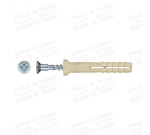 Дюбель-гвоздь 6K40 пот. манжета (нейлон) (500 шт) - ведро ( 2,013 кг)  102106  Tech-KREP