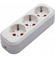 PST16-310-20 Колодка для удлинителя 3-местная с/з, 250В, 16A, белый  39011  STEKKER