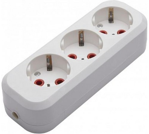 PST16-310-20 Колодка для удлинителя 3-местная с/з, 250В, 16A, белый  39011  STEKKER