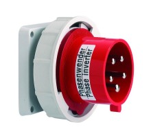 Вилка панельная 32A 5p 400V 6h IP67 прямая фланец 85 x 85 I 28184-Bals I Bals