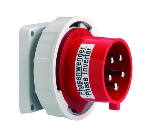 Вилка панельная 32A 5p 400V 6h IP67 прямая фланец 85 x 85 I 28184-Bals I Bals