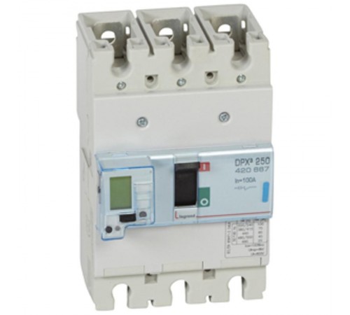 Автоматический выключатель DPX3 250 - эл. расцепитель - с изм. блоком - 70 кА - 400 В~ - 3П - 100 А  420667  Legrand