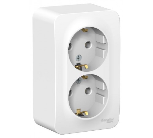 Blanca Белый О/У Розетка 2-ая с заземлением без шторок, 16А, 250В  BLNRA010201  SE