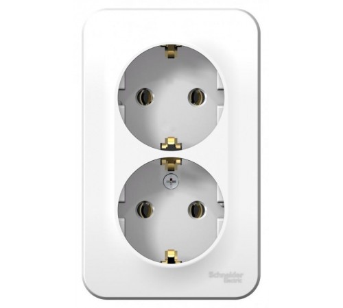 Blanca Белый О/У Розетка 2-ая с заземлением без шторок, 16А, 250В  BLNRA010201  SE