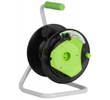 Удлинитель силовой ЭРА GREEN LINE GAZ-2x0.75-15m Greenline на катушке пластик 1 розетка без заземления 15м ПВС 2x0.75мм2   Б0065096  ЭРА