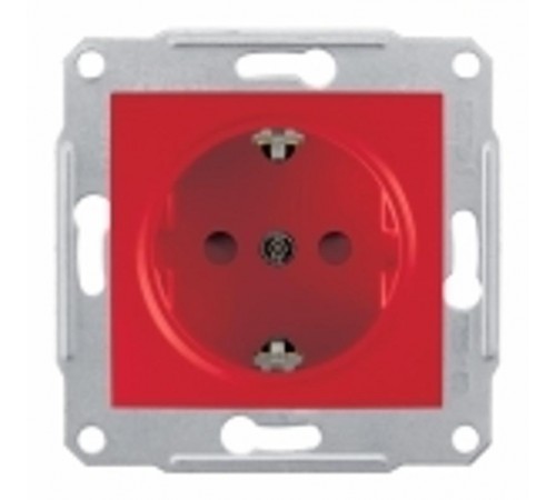 Sedna Красная Розетка с/з с защитными шторками спец.  SDN3000341  Schneider Electric