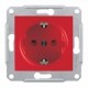 Sedna Красная Розетка с/з с защитными шторками спец.  SDN3000341  Schneider Electric