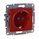 Sedna Красная Розетка с/з с защитными шторками спец.  SDN3000341  Schneider Electric