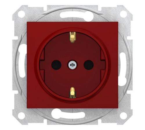 Sedna Красная Розетка с/з с защитными шторками спец.  SDN3000341  Schneider Electric