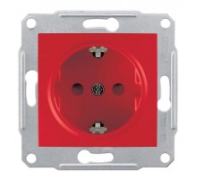 Sedna Красная Розетка с/з с защитными шторками спец.  SDN3000341  Schneider Electric