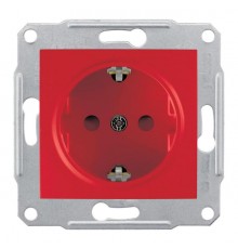 Sedna Красная Розетка с/з с защитными шторками спец.  SDN3000341  Schneider Electric