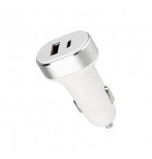 Автозарядка в прикуриватель REXANT АЗУ USB-A+USB-C, 3.1 A белая 18-2227  REXANT
