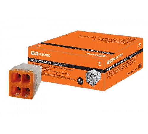 Строительно-монтажная клемма КБМ-2273-244 (2,5мм2) с пастой  SQ0517-0115  TDM