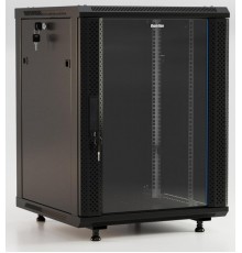 Шкаф наст.TWB-FC-1866-GP-RAL9004 19-дюй.(19"),18U,908x600х600мм,стек.дв.с пер.по бок,ру с зам,с воз.уст.на нож,чер(раз)  395560  Hyperline