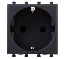 Розетка модульная, 2P+E, с з/ш, "Avanti", "Черный матовый", 2 модуля  4412002  DKC