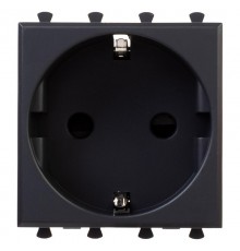 Розетка модульная, 2P+E, с з/ш, "Avanti", "Черный матовый", 2 модуля  4412002  DKC