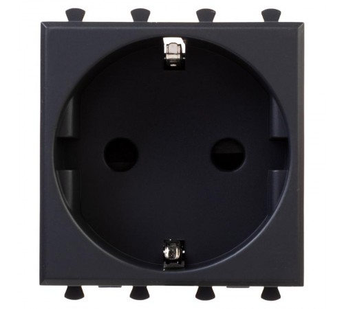 Розетка модульная, 2P+E, с з/ш, "Avanti", "Черный матовый", 2 модуля  4412002  DKC