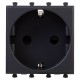 Розетка модульная, 2P+E, с з/ш, "Avanti", "Черный матовый", 2 модуля  4412002  DKC