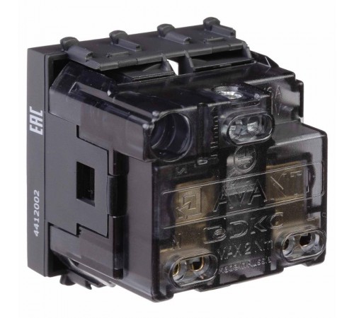 Розетка модульная, 2P+E, с з/ш, "Avanti", "Черный матовый", 2 модуля  4412002  DKC