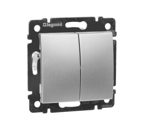 Valena Алюминий Переключатель 2-х клавишный  770108  Legrand