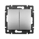 Valena Алюминий Переключатель 2-х клавишный  770108  Legrand