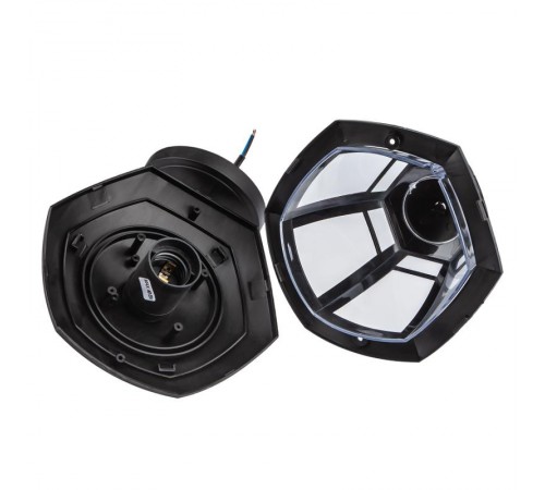 Светильник садово-парковый 6-гранный черный настенный вниз E27 IP44(У1) НБУ 07-40-004 "Дели 3" (8/48  Б0051188  ЭРА