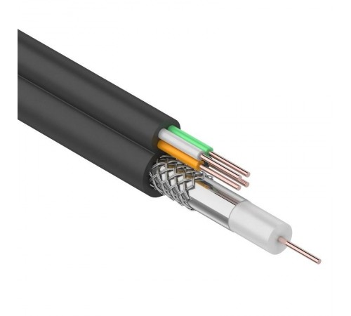 Кабель ККСВ-П+4х0,5 мм (бухта 100 м) черный  01-4022  REXANT