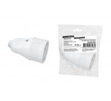 Кабельная розетка 2П б/з белая 10А 250B серии "Народная"  SQ1806-0409  TDM