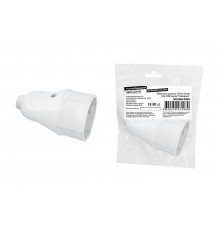 Кабельная розетка 2П б/з белая 10А 250B серии "Народная"  SQ1806-0409  TDM