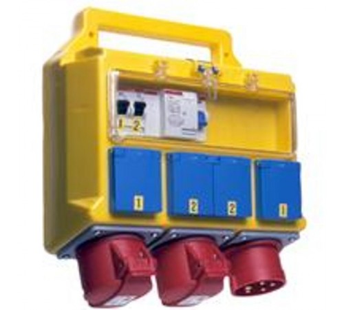 Переносной розеточный блок BPC16, ввод: 3P+N+E, 16А, выводы: 2 х 3P+N+E, 16А; 4 х Schuko, 16А  2CMA170266R1000  ABB