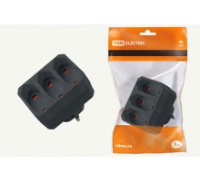 Блок на 3 гнезда 2П 2,5 А 250 B под плоскую вилку черный  SQ1806-0305  TDM