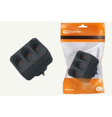 Блок на 3 гнезда 2П 2,5 А 250 B под плоскую вилку черный  SQ1806-0305  TDM